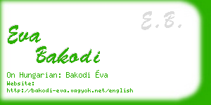 eva bakodi business card